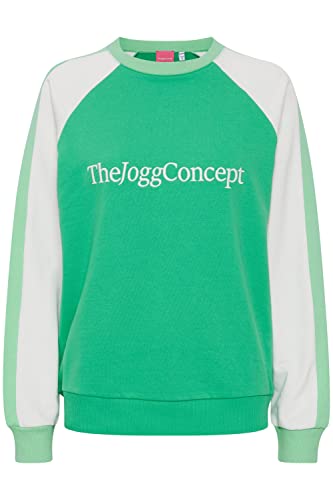 THEJOGGCONCEPT JCSAFINE Raglan Damen Sweatshirt Pullover Sweater O-Neck Crewneck Rundhals Raglan-Ärmel mehrfarbige Colorblock Optik, Größe:S, Farbe:Mint Mix (201742) von THEJOGGCONCEPT