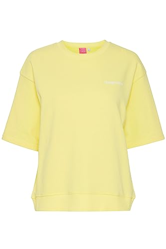 THEJOGGCONCEPT JCSAFINE SS Sweatshirt Damen T-Shirt Kurzarm Shirt Kastiger Kurzarm Sweater mit kleinem Brustprint Loose Fit, Größe:S, Farbe:Lemon Verbena (120742) von THEJOGGCONCEPT