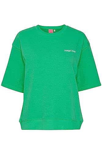 THEJOGGCONCEPT JCSAFINE SS Sweatshirt Damen T-Shirt Kurzarm Shirt Kastiger Kurzarm Sweater mit kleinem Brustprint Loose Fit, Größe:S, Farbe:Mint (165938) von THEJOGGCONCEPT