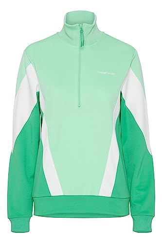 THEJOGGCONCEPT JCSIMA Damen Sweatjacke Cardigan Sweatshirtjacke Troyer Half-Zip mit mehrfarbiger Colorblock Optik mit Stretch, Größe:L, Farbe:Spring Bud Mix (201738) von THEJOGGCONCEPT