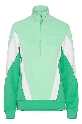 THEJOGGCONCEPT JCSIMA Damen Sweatjacke Cardigan Sweatshirtjacke Troyer Half-Zip mit mehrfarbiger Colorblock Optik mit Stretch, Größe:M, Farbe:Spring Bud Mix (201738) von THEJOGGCONCEPT