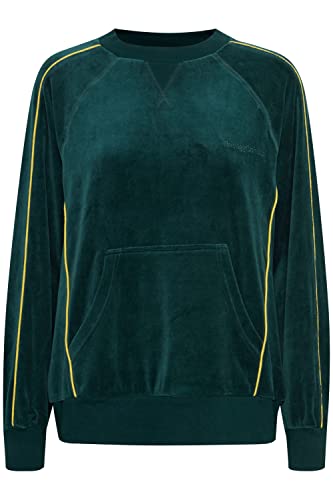 THEJOGGCONCEPT JCSUNNA Damen Sweatshirt Pullover Sweater Rundhals Crewneck Raglan-Ärmel Känguru-Tasche Nicki-Stoff Samt, Größe:2XL, Farbe:June Bug Mix (201436) von THEJOGGCONCEPT