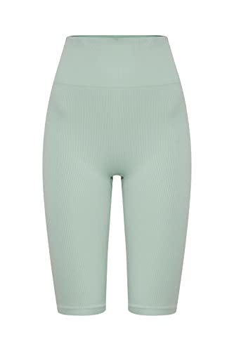 TheJoggConcept. JCSAHANA Biker Shorts Damen Shorts Kurze Hose Radlerhose mit Stretch-Anteil Tight-Fit, Größe:S/M, Farbe:Frosty Green (155706) von TheJoggConcept