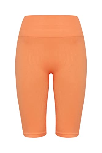 TheJoggConcept. JCSAHANA Biker Shorts Damen Shorts Kurze Hose Radlerhose mit Stretch-Anteil Tight-Fit, Größe:S/M, Farbe:Muskmelon (151242) von TheJoggConcept