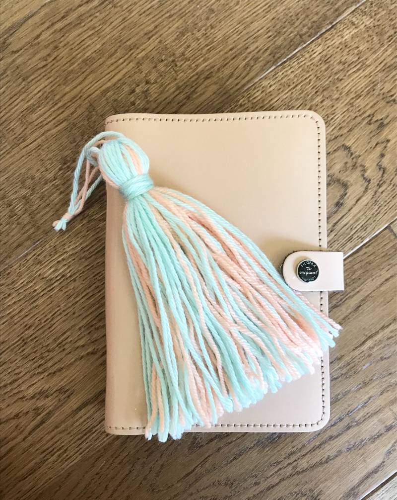 Minze Und Pfirsich-Planer Quaste, Planer Zubehör, Handtasche Keychain Quaste von THELUCKYUNICORN