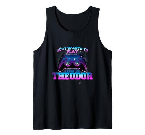 Herren THEODOR - LEVEL UP mit Controller: WILL NUR SPIELEN Tank Top von THEODOR Sohn Enkel Geburtstag Geschenkideen