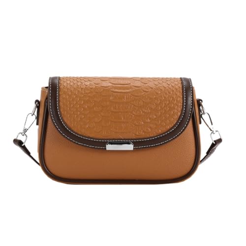2023 Damentasche Flip Chain Bag Factory Praktische Kontrastfarbe Single Shoulder Umhängetasche Damentasche (Color : Brown, Size : 21 * 6 * 14cm) von THEPOS