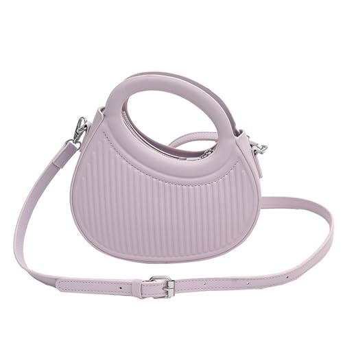 2023 Trendy Handheld Kleine Runde Tasche Personalisierte Eine Schulter Umhängetasche frauen Tasche (Color : Purple, Size : 21 * 7 * 17cm) von THEPOS