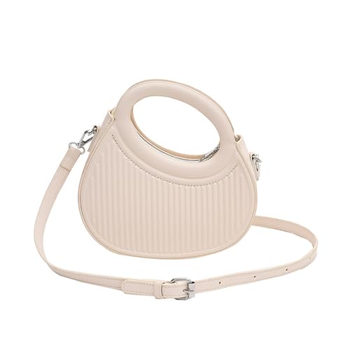 2023 Trendy Handheld Kleine Runde Tasche Personalisierte Eine Schulter Umhängetasche frauen Tasche (Color : White, Size : 21 * 7 * 17cm) von THEPOS
