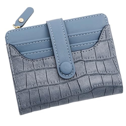 Frauen Kurze Brieftasche Kleine Leder Geldbörse Damen Karte Tasche for Frauen Kupplung Weibliche Geldbörse Geld Clip Brieftasche(Color:Blue) von THEPOS