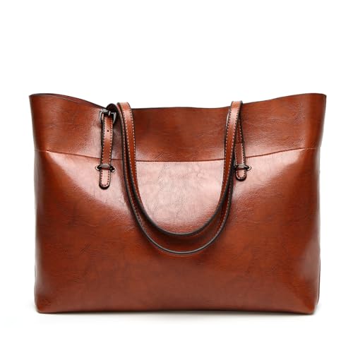 THEPOS 2024 trendige Damentasche, einzelne Schultertasche, Umhängetasche, Damenhandtasche (Color : Brown, Size : 38 * 13 * 30cm) von THEPOS