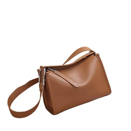 THEPOS Damentasche 2024 modische und einfache diagonale Straddle-Tasche aus Rindsleder, einzelne Umhängetasche (Color : Brown, Size : 28 * 19 * 11cm) von THEPOS