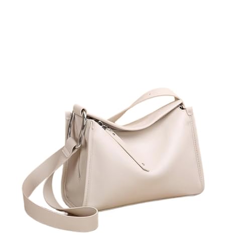 THEPOS Damentasche 2024 modische und einfache diagonale Straddle-Tasche aus Rindsleder, einzelne Umhängetasche (Color : White, Size : 28 * 19 * 11cm) von THEPOS