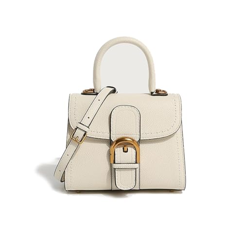 THEPOS Damentasche 2024 trendige Umhängetasche mit einer Schulter, Satteltasche, Damentasche, Retro-Handtasche (Color : White, Size : 21.5 * 10.5 * 17cm) von THEPOS