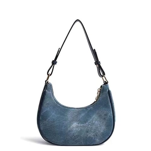 THEPOS Halbmondförmige, minimalistische Denim-Unterarmtasche, Handtasche, 2024, modische Umhängetasche (Color : C5, Size : 23 * 7 * 17.5cm) von THEPOS