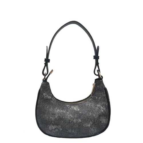 THEPOS Halbmondförmige, minimalistische Denim-Unterarmtasche, Handtasche, 2024, modische Umhängetasche (Color : C7, Size : 23 * 7 * 17.5cm) von THEPOS
