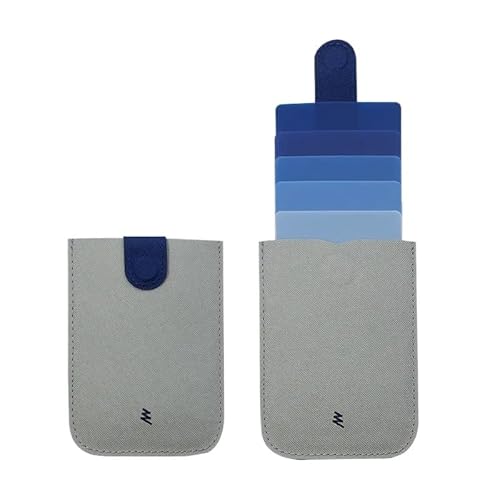 THEPOS Leder-Ausweishalter, minimalistisch, tragbar, for Herren, Bank, Kreditkarte, Geldbörse, Damen(Color:Gray Blue) von THEPOS