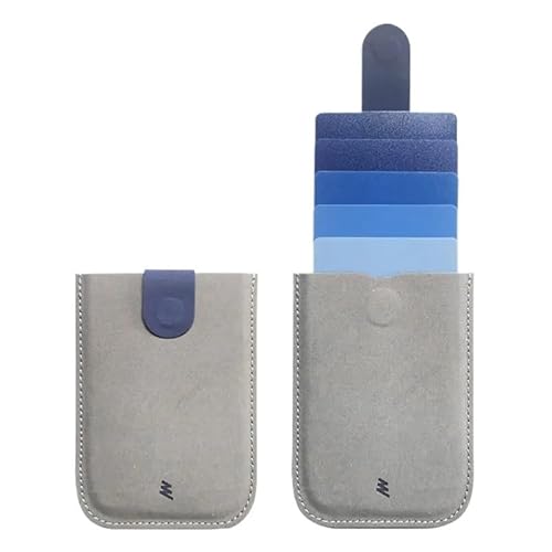 THEPOS Leder-Ausweishalter, minimalistisch, tragbar, for Herren, Bank, Kreditkarte, Geldbörse, Damen(Color:Gray Blue-1) von THEPOS