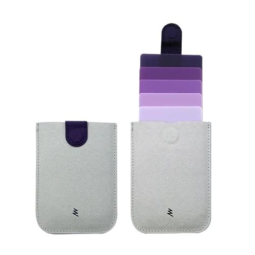 THEPOS Leder-Ausweishalter, minimalistisch, tragbar, for Herren, Bank, Kreditkarte, Geldbörse, Damen(Color:Gray Purple) von THEPOS