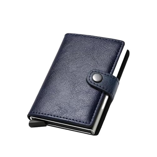 THEPOS Schlankes Metall-Kreditkartenetui for Herren – Up Minimalist Wallet Small Black Purse Vallet (Color : Blue) von THEPOS