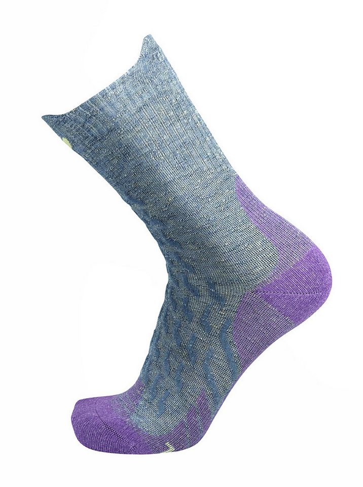 THERM-IC Wandersocken Trekking Ultracool Linen Crew - Damen Wandersocken - grau/violett von THERM-IC