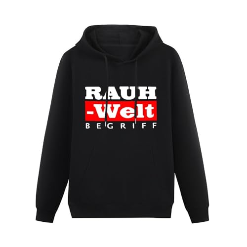 THERULER Rauh Welt Begriff Mens Pullover Hoodies Casual Black Hoody Cotton Graphic Unisex Sweatshirts L von THERULER