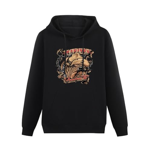 THERULER USMC Bulldog US Marines Semper Fi Decal Marine Corps Gear Mens Pullover Hoodies Casual Black Hoody Cotton Graphic Unisex Sweatshirts XXL von THERULER