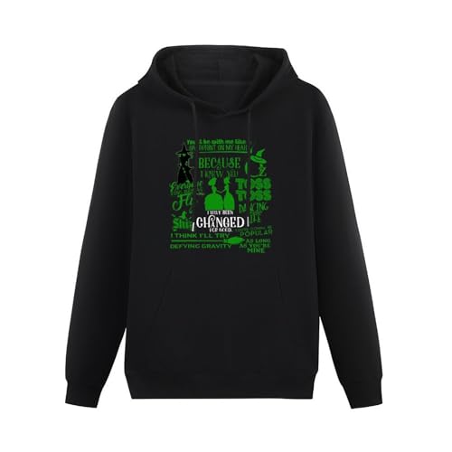 THERULER Wicked The Musical Mens Pullover Hoodies Casual Black Hoody Cotton Graphic Unisex Sweatshirts XL von THERULER