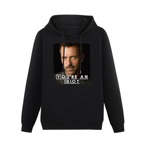 THERULER You're an Idiot Dr. House Mens Pullover Hoodies Casual Black Hoody Cotton Graphic Unisex Sweatshirts M von THERULER