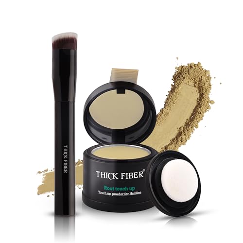 THICK FIBER Ansatzpuder - Haar Concealer zur Haarverdichtung für Frauen und Männer, wasserfestes Haar Make-up zum Ansatz kaschieren - 4g (Hellblond) von THICK FIBER