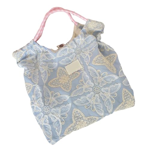 1. Stilvolle Leinwand Tasche Für Frauen Wiederverwendbares Lebensmittel Mit Großer Kapazität Mit Innerer Tasche Strand Travel Shopping Wiederverwendbares Lebensmittel Tuch von THINCAN