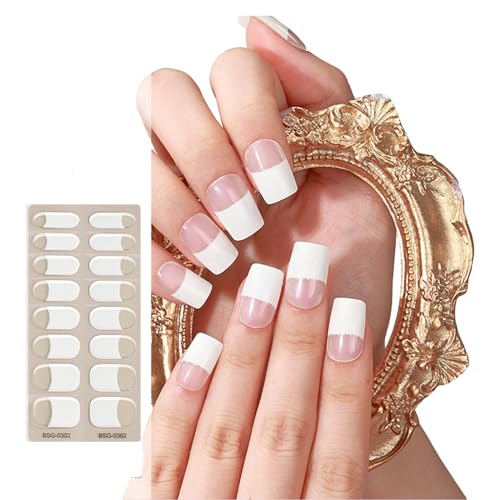 16 PCs Halbwurstes Gelnagelstreifen Mit Weichem Glänzendem Gel Finish Langlebige Nagel Wraps Salon Qualität Aufkleber Halbgekrönte Aufkleber Halloween Mit Licht von THINCAN