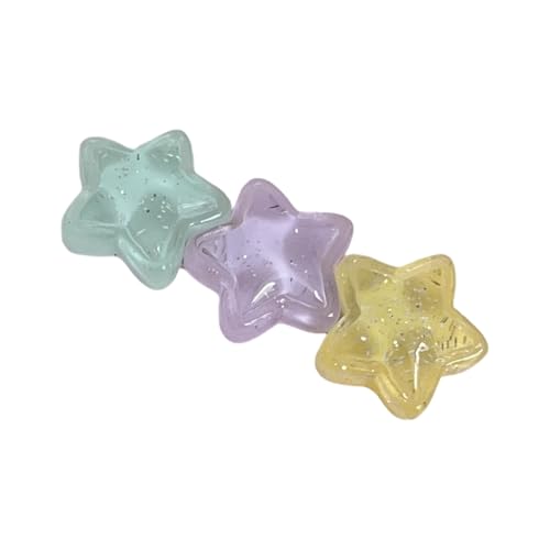 1pc Sparkling Triple Star Hair Clip Fashion Harz Haarnadeln Für Mädchen Tägliche Verwendung Haarzubehör Geschenk Glitzer Star Bang Clip von THINCAN