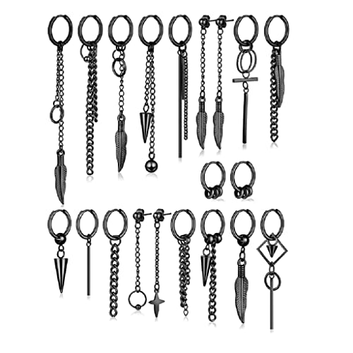 20 Stücke Herrenohrohrringe Angelenkte Hoop Ohrringe Beliebte Koreanische Edelstahlkette Einfache Long Bolzenohrringe 20 Stücke Herrenohrohrringe Angelenkte Hoop Ohrringe Beliebte Koreanische Edelstahlkette Einfache Long Bolzenohrringe von THINCAN