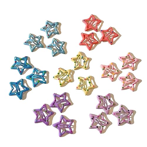 21 Stücke Mädchen Kleine Schnapphaarclip 1 Zoll Süße Sternseiten Clip Metal Haarnadel Geschenk Haarzubehör Für Frauen von THINCAN