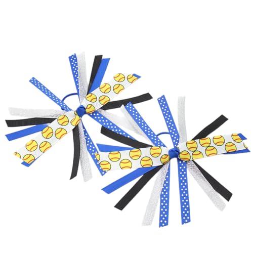 2pcs Softball Haarbindungen Für Mädchen Mit Bunten Band Und Streamern Elastics Scrunchies Haare Erklärungen Pferdeschwanzhalter von THINCAN