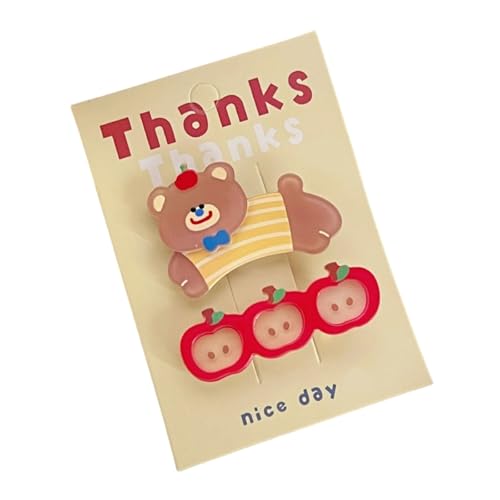 2pcs Tierthema Acrylhaarclip Nonslip Haarnadeln Für Frauen Mädchen Für Schulveranstaltungen Täglich Styling Accessoires Süßes Seitenhaarclip von THINCAN