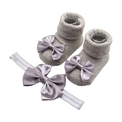 3-12m Baby Socken & Bogen Stirnband Elastische Haare Bogen Kopfbedeckung Nicht Ruhig von THINCAN