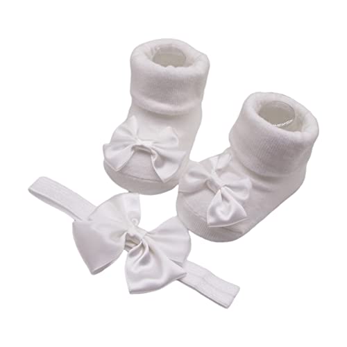 3-12m Baby Socken & Bogen Stirnband Elastische Haare Bogen Kopfbedeckung Nicht Ruhig von THINCAN