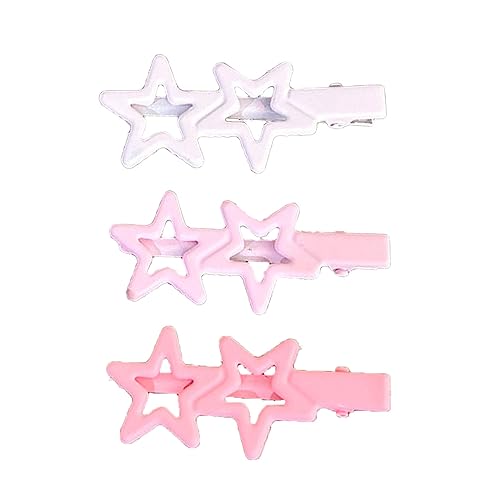 3pcs Süße Pentagramme Haarseiten Clip Handgefertigtes Knall Clip Haartapin Haarzubehör Mädchen Frauen Elegant Barrette Kopfschmuck von THINCAN