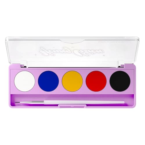 5 Farbwasser Aktivierte Augen Liner Paletten Mit Pinsel Langlebiges Mal Make Up Für Halloween Gesichtsfarbe Multi Color Augen Liner Palette von THINCAN