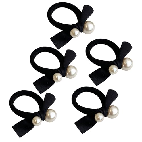 5pcs Mode Frauen Haarzubehör Dehnbare Kunstperlen Design Haarband Sanftes Haarseil Pferdeschwanzhalter Für Tägliche Verschleißband Für Den Täglichen Gebrauch von THINCAN