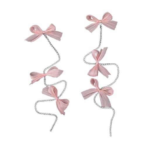 All Matching Hair For Women Girl Fashion Bogen Haare Clip Bowknot Barrettes Kette Bögen Süßes Bogen Seitenclip Bowknot Barrettes Süße Kettenzubehör Für Mädchen von THINCAN