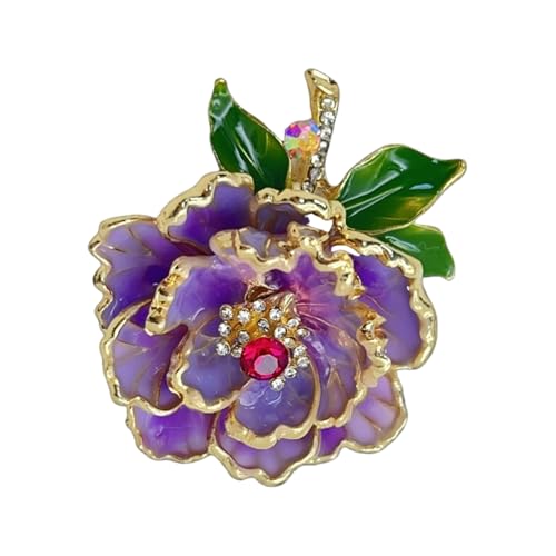 Anmutige Perlen Und Emaillierte Pfingstroschen Brosche Pin Für Frauen Modische Corsage Schmuckzubehör Für Kleider Und Taschen von THINCAN