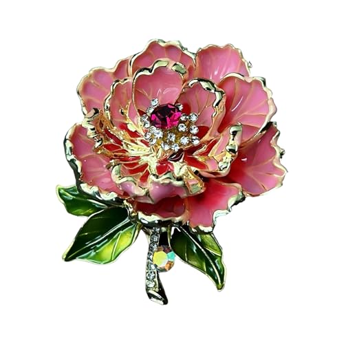 Anmutige Perlen Und Emaillierte Pfingstroschen Brosche Pin Für Frauen Modische Corsage Schmuckzubehör Für Kleider Und Taschen von THINCAN