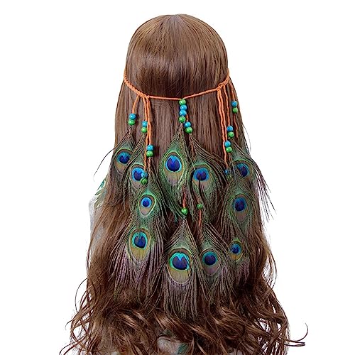 Auffällige Feder Haare Hair Hoop Böhmenstil Stirnband Hochzeitsfeier Frauen Braut Haarstyling Fotoshootings Kopfbedeckung von THINCAN