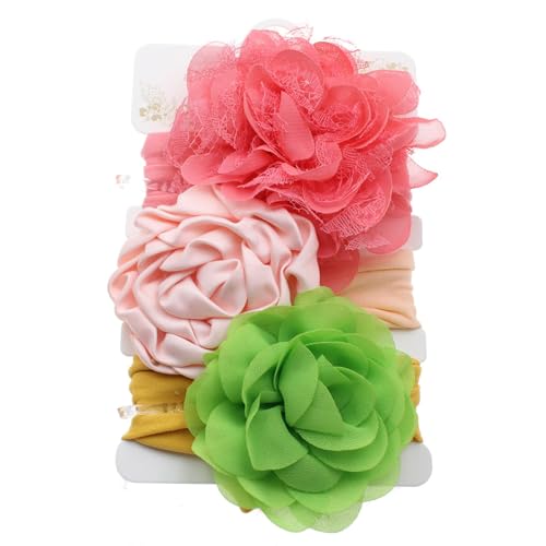 Baby Haarbänder Wraps Blumenmuster Stirnband Für Babys Neugeborene Breite Band Blumenhaarbänder Elastische Kopfbedeckung Kopfbedeckung von THINCAN