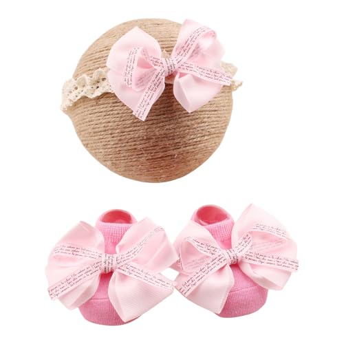 Baby Spitzen Stirnband Mit Rutschfesten Socken Modische Baby Kopfbedeckung Mit Slipsocken Für Neugeborene Bis 12 Monate von THINCAN