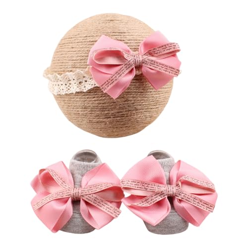 Baby Spitzen Stirnband Mit Rutschfesten Socken Modische Baby Kopfbedeckung Mit Slipsocken Für Neugeborene Bis 12 Monate von THINCAN
