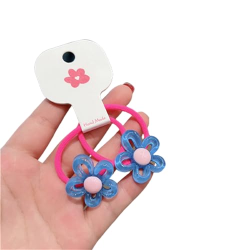 Blumenhaarband Für Kinder Süßigkeiten Farbe Haarbänder Mädchen Süße Kopfhörer Set Pferdeschwanz Haarbänder Elastische Kopfbedeckungen 2pcs von THINCAN
